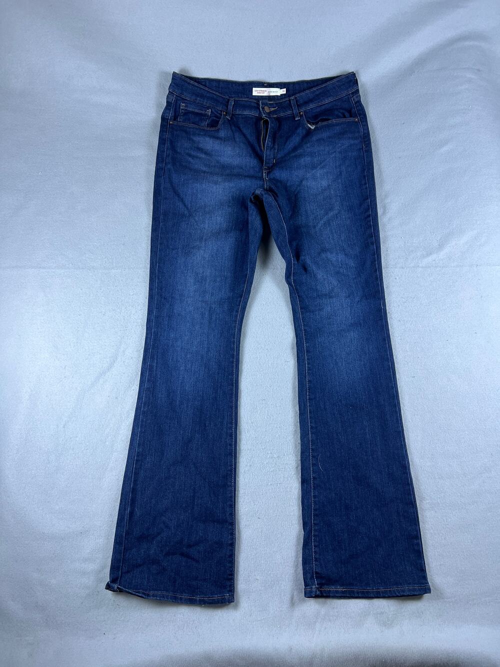 Levi Strauss Signature Mid-Rise Bootcut Jeans Womens 14 Blue Dark Wash Denim